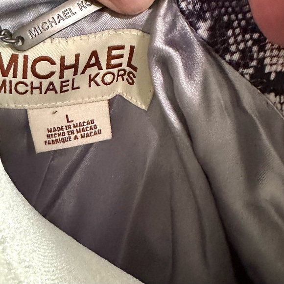 Michael Michael Kors Cotton Trench Snake Print Lined Coat Belted Button Front - Picture 8 of 10